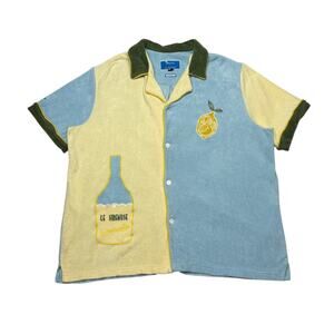 Tombolo Le Sirenuse Limoncello Cabana Shirt Men's Large Organic Cotton Terry